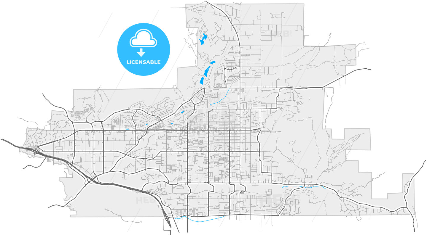 Yucaipa, California, United States, high quality vector map