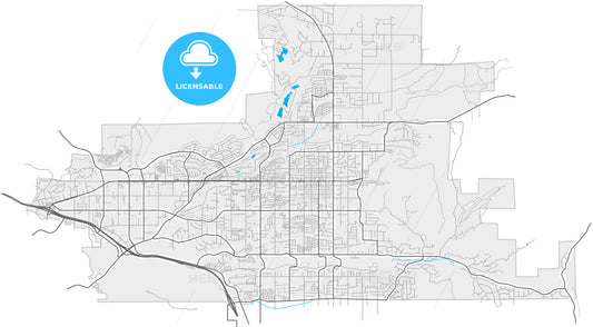 Yucaipa, California, United States, high quality vector map