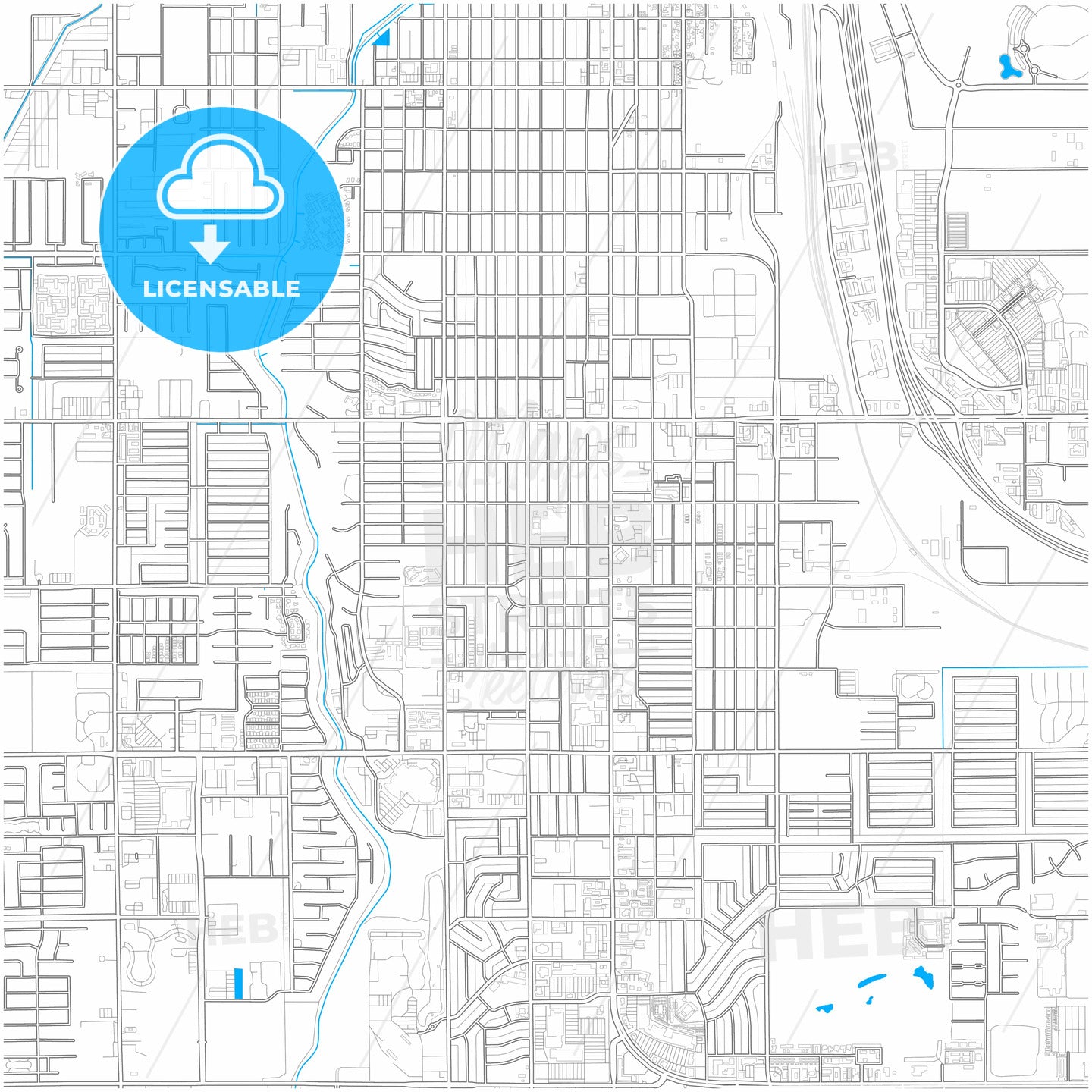 Yuma, Arizona, United States, city map with high quality roads.