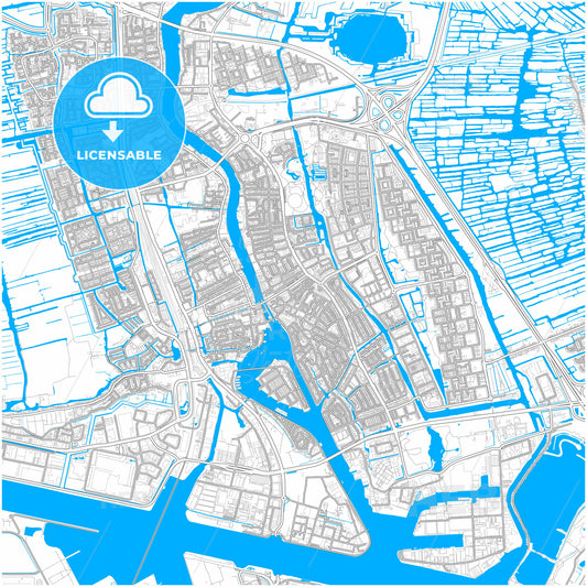 Zaanstad, North Holland, Netherlands, city map with high quality roads.