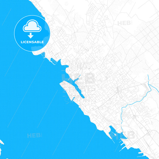 Zadar, Croatia PDF vector map with water in focus