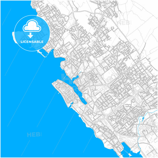 Zadar, Croatia, city map with high quality roads.