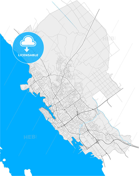 Zadar, Zadar County, Croatia, high quality vector map