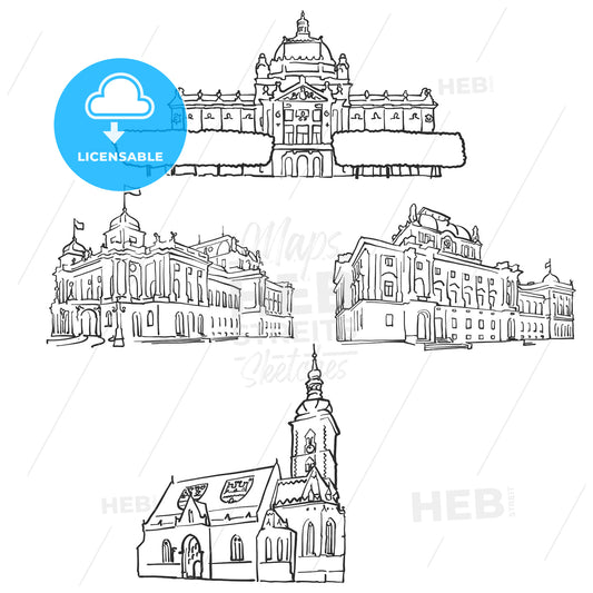 Zagreb Croatia Famous Buildings – instant download