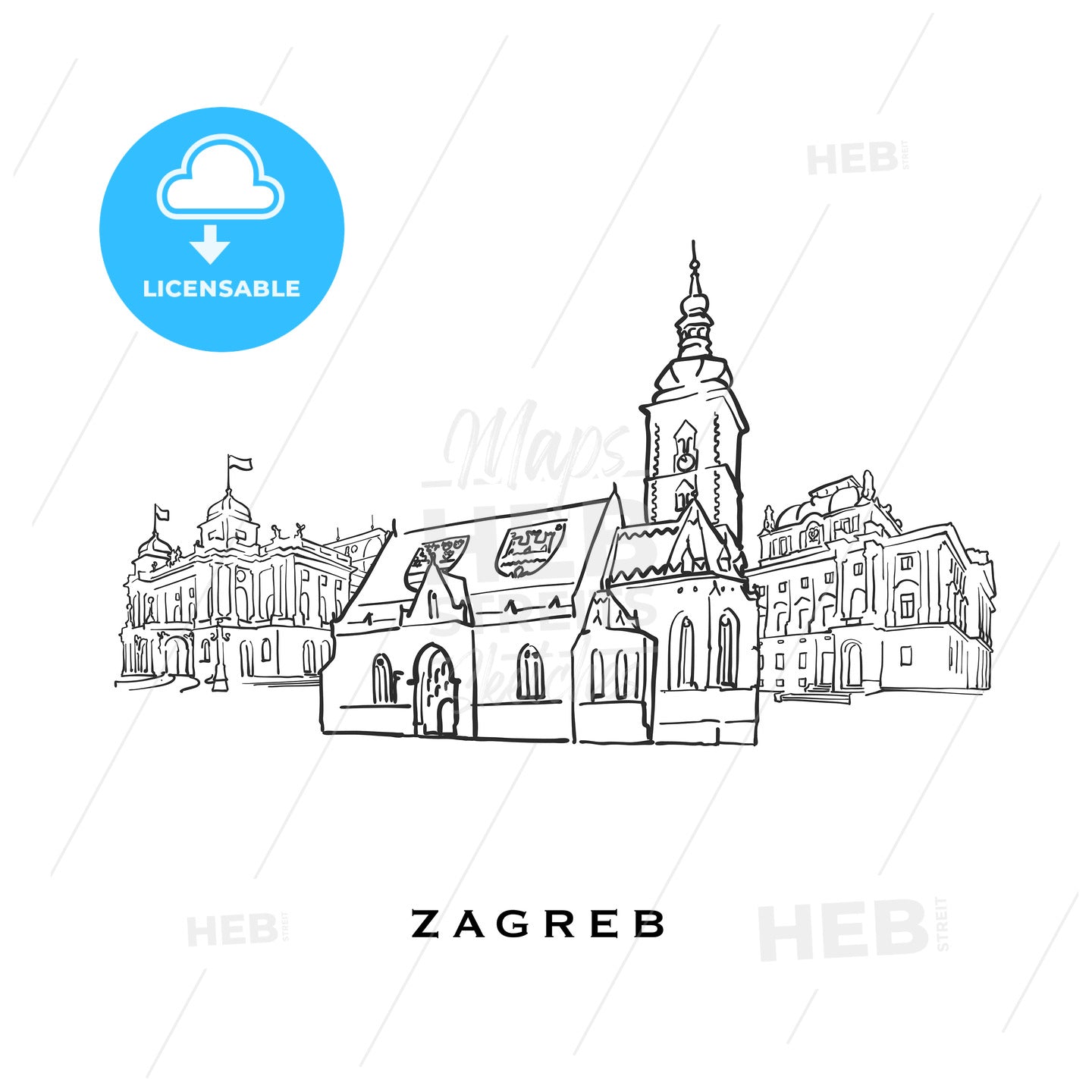 Zagreb Croatia famous architecture – instant download