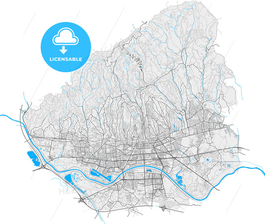 Zagreb, Zagreb, Croatia, high quality vector map