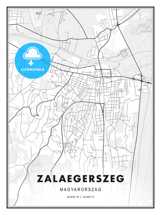 Zalaegerszeg, Hungary, Modern Print Template in Various Formats - HEBSTREITS Sketches