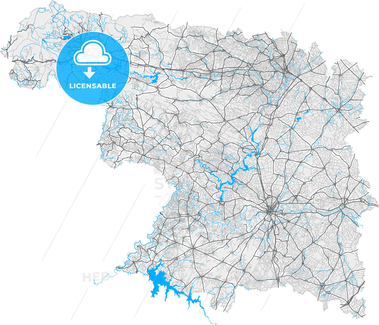 Zamora, Spain, high quality vector map