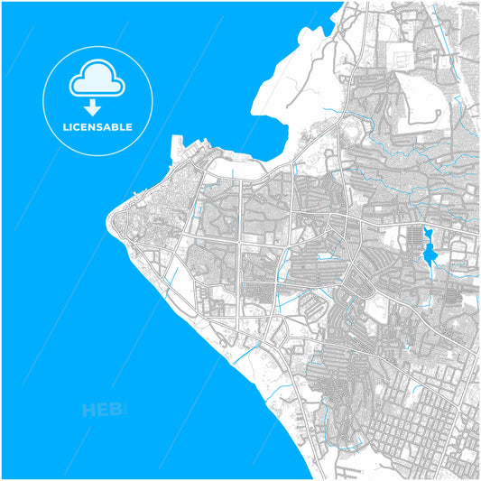 Zanzibar, Tanzania, city map with high quality roads.