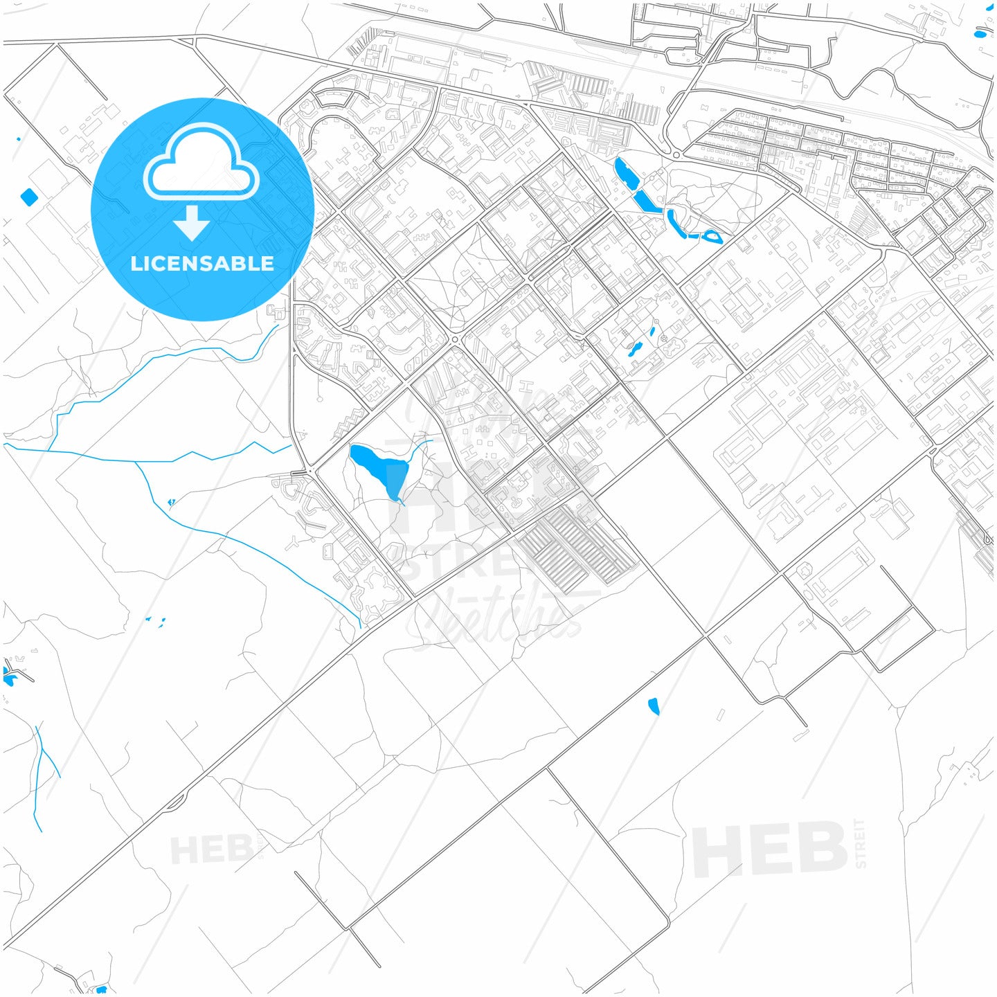 Zarechny, Penza Oblast, Russia, city map with high quality roads.