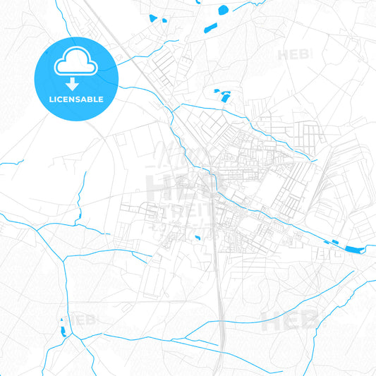 Zawiercie, Poland PDF vector map with water in focus