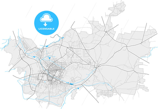 Zawiercie, Silesian, Poland, high quality vector map