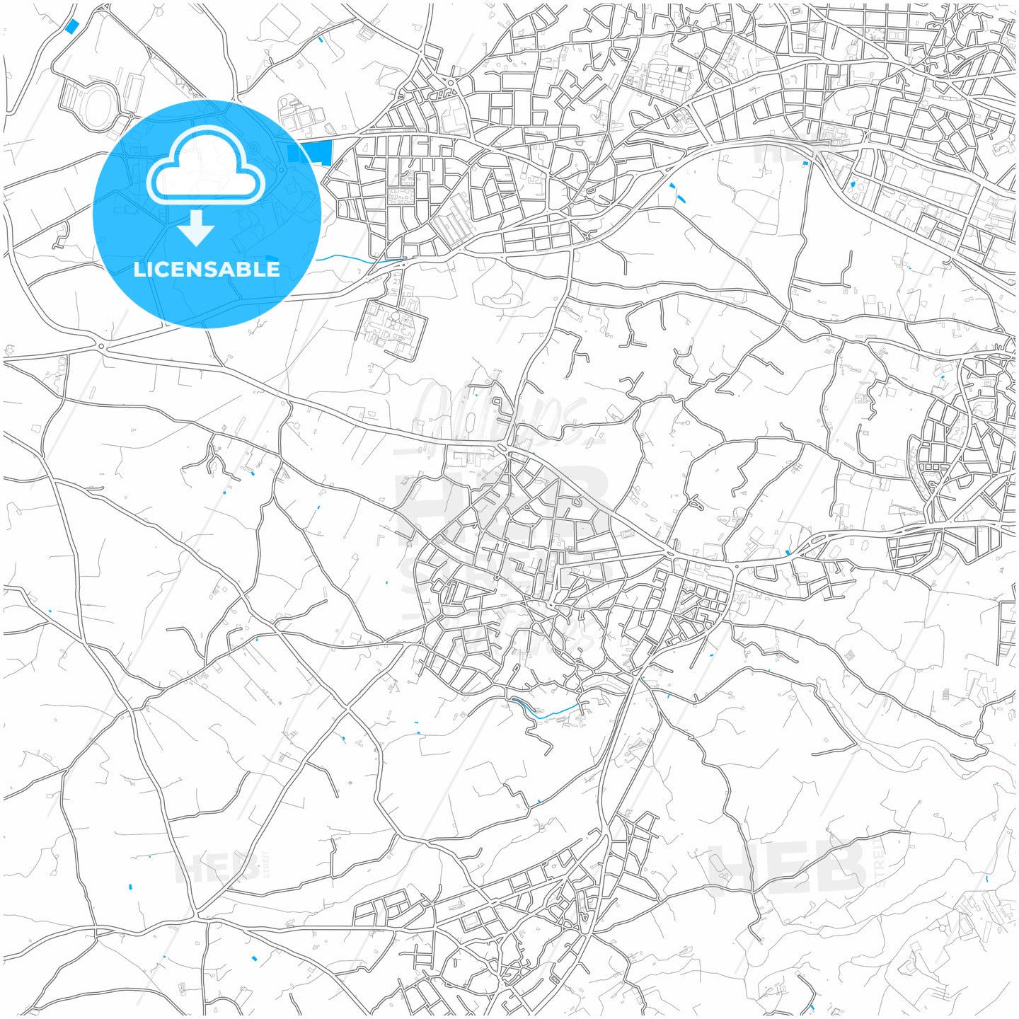 Żebbuġ, Southern Region, Malta, city map with high quality roads.