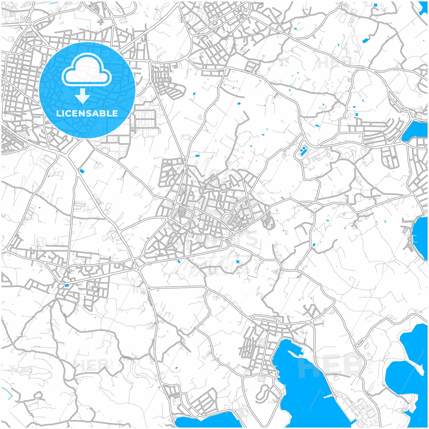 Żejtun, South Eastern Region, Malta, city map with high quality roads.