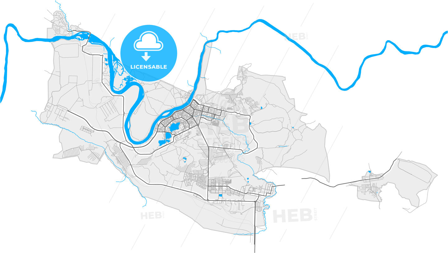 Zelenogorsk, Krasnoyarsk Krai, Russia, high quality vector map