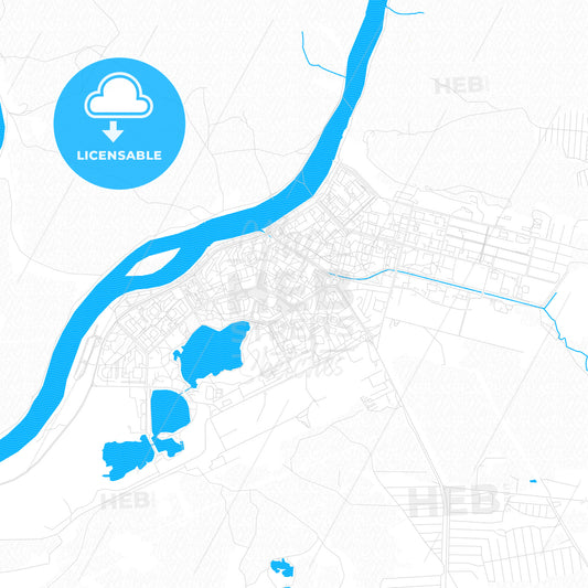 Zelenogorsk, Russia PDF vector map with water in focus