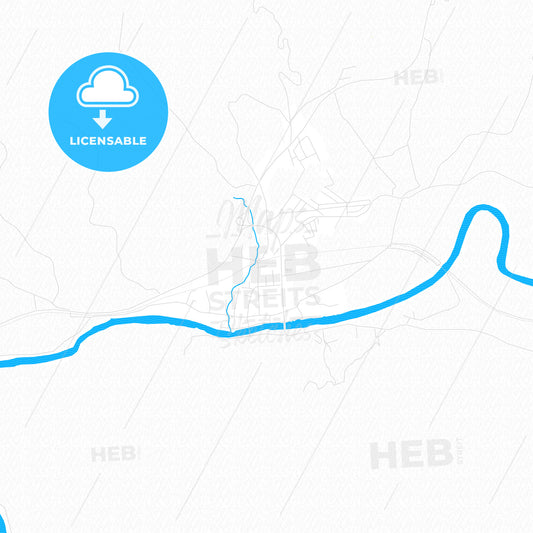 Žepče, Bosnia and Herzegovina PDF vector map with water in focus