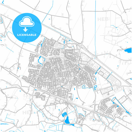 Zevenaar, Gelderland, Netherlands, city map with high quality roads.