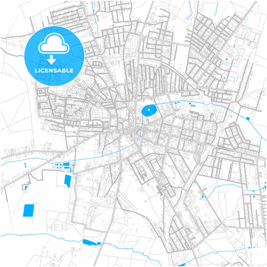 Zgierz, Łódź, Poland, city map with high quality roads.