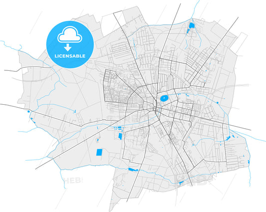 Zgierz, Łódź, Poland, high quality vector map