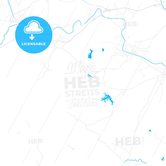 Zhangzhou, China PDF vector map with water in focus