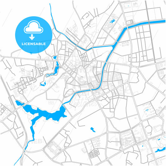 Zhanjiang, Guangdong, China, city map with high quality roads.