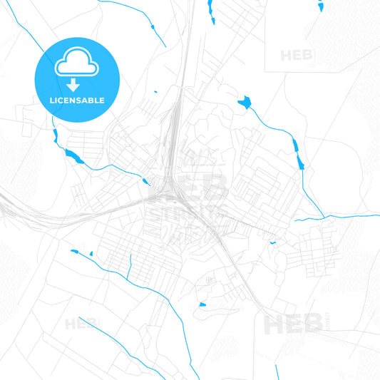 Zhmerynka, Ukraine PDF vector map with water in focus