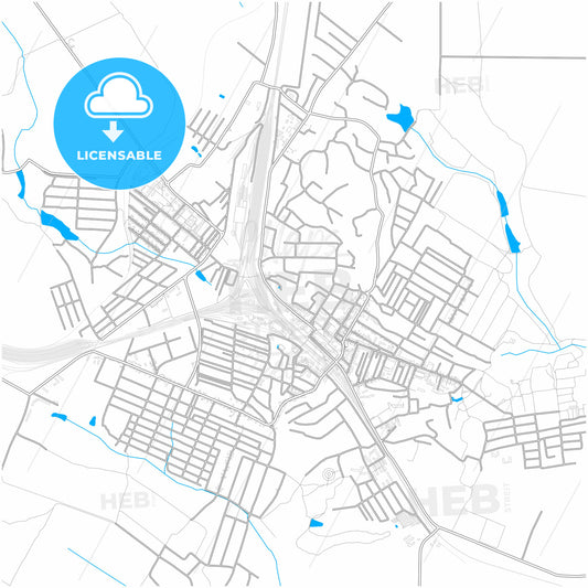 Zhmerynka, Vinnytsia Oblast, Ukraine, city map with high quality roads.