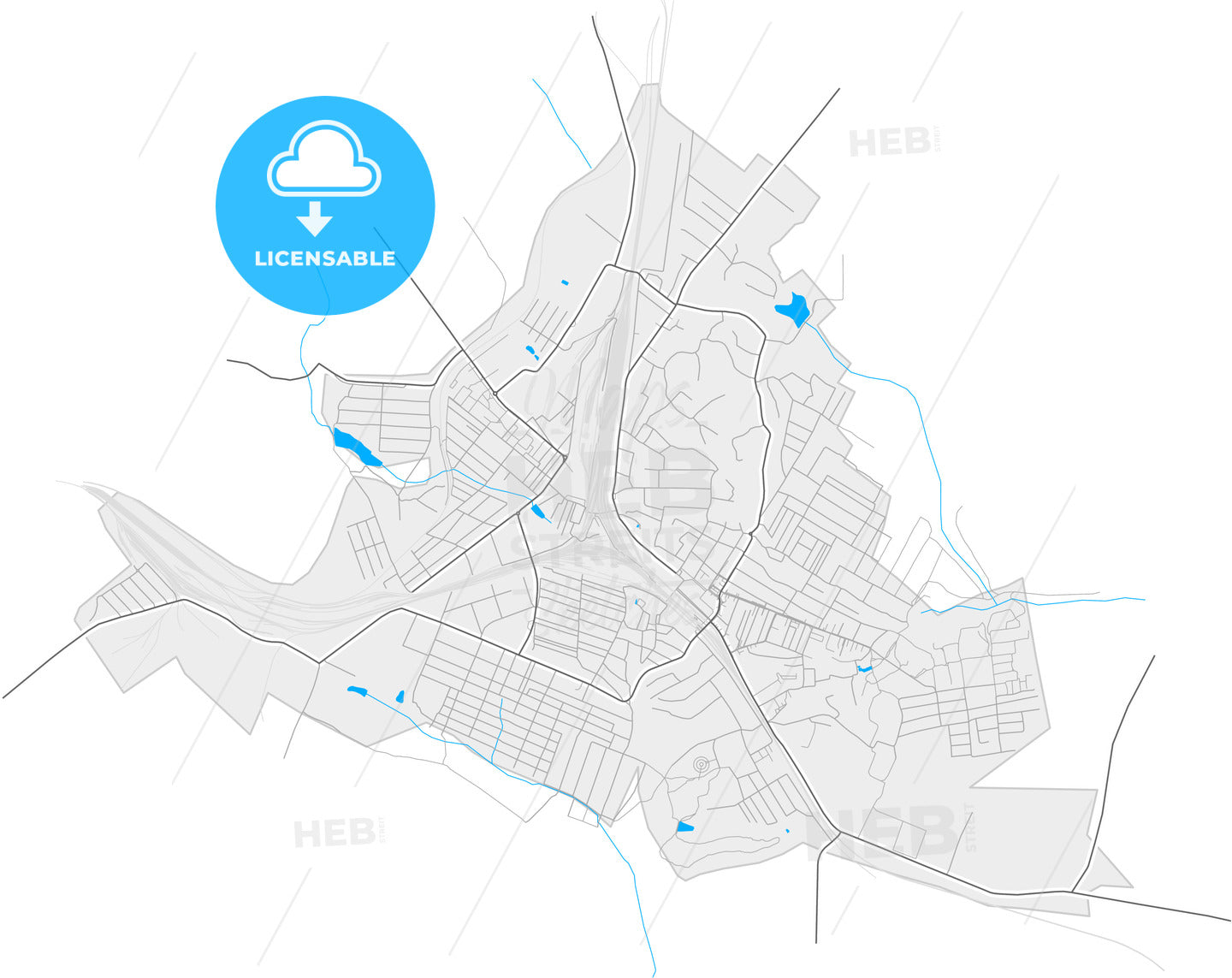 Zhmerynka, Vinnytsia Oblast, Ukraine, high quality vector map