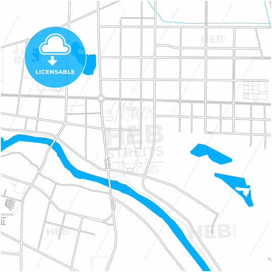 Zhoukou, Henan, China, city map with high quality roads.