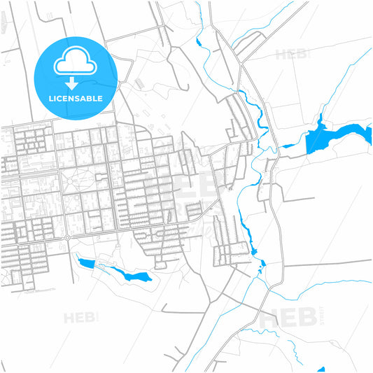 Zhovti Vody, Dnipropetrovsk Oblast, Ukraine, city map with high quality roads.