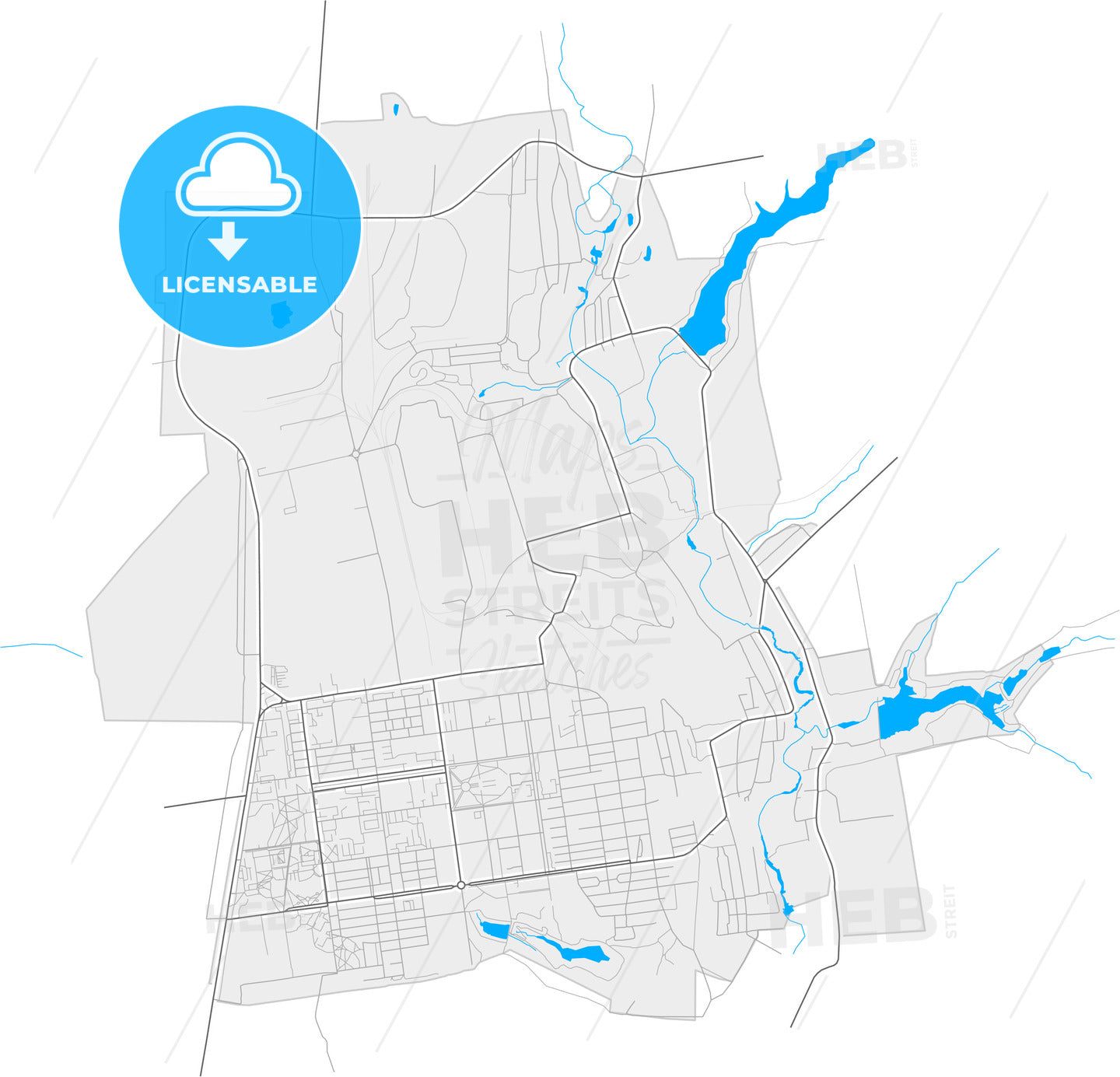 Zhovti Vody, Dnipropetrovsk Oblast, Ukraine, high resolution vector map ...