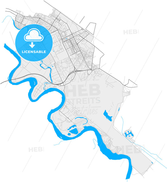 Zhukovsky, Moscow Oblast, Russia, high quality vector map