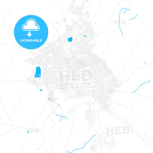 Zinder, Niger PDF vector map with water in focus