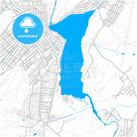 Zlatoust, Chelyabinsk Oblast, Russia, city map with high quality roads.