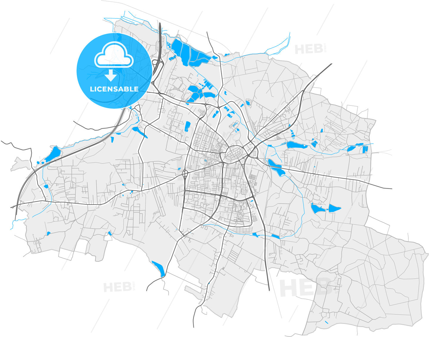 Żory, Silesian, Poland, high quality vector map