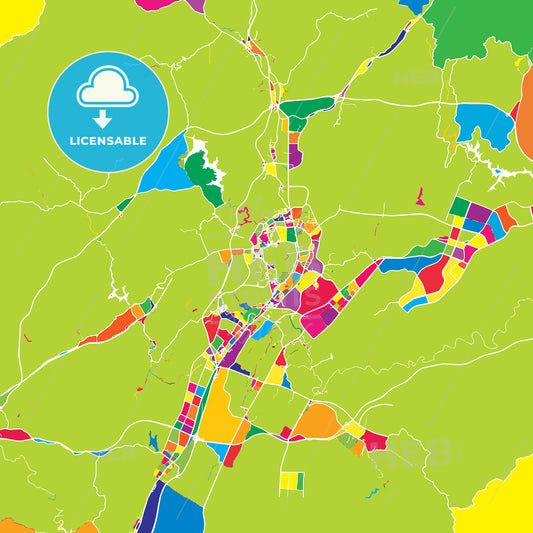 Zunyi, China, colorful vector map