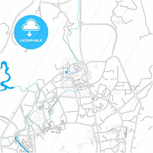 Zunyi, Guizhou, China, city map with high quality roads.