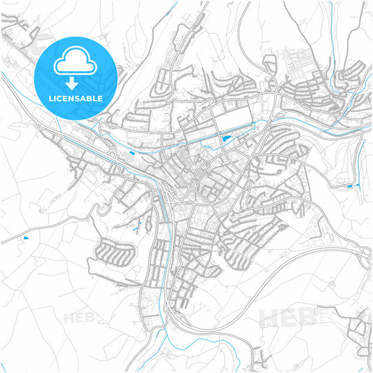 Zweibrucken, Rheinland-Pfalz, Germany, city map with high quality roads.