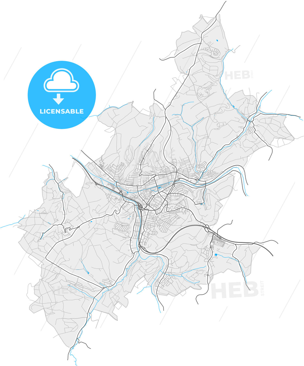 Zweibrucken, Rheinland-Pfalz, Germany, high quality vector map