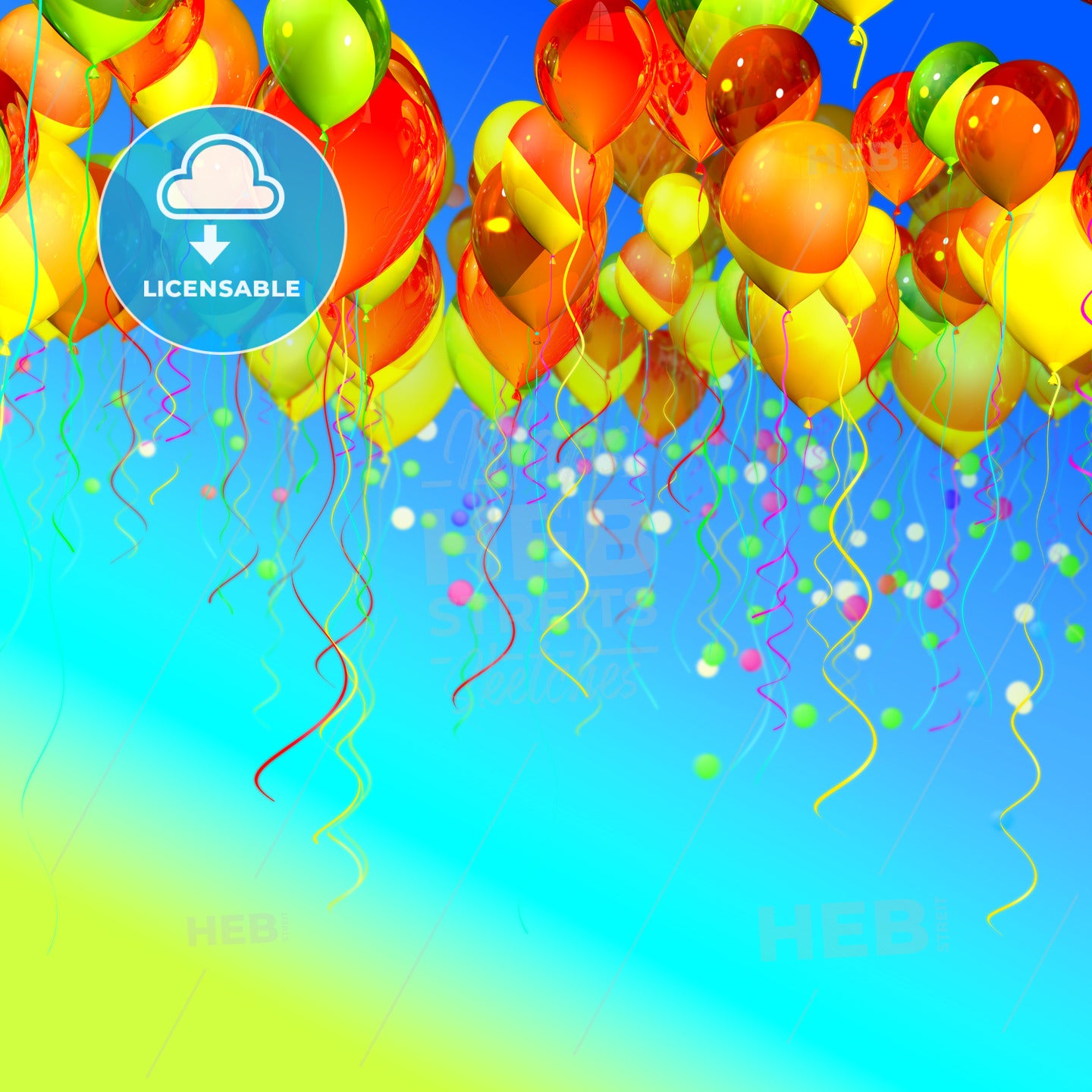 colorful ballons in the sky – instant download