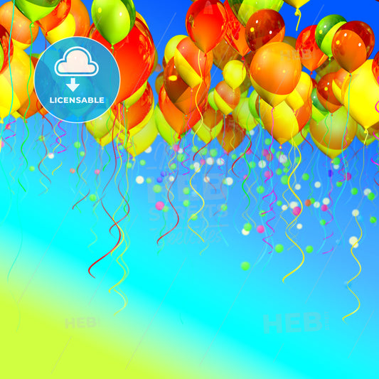colorful ballons in the sky – instant download