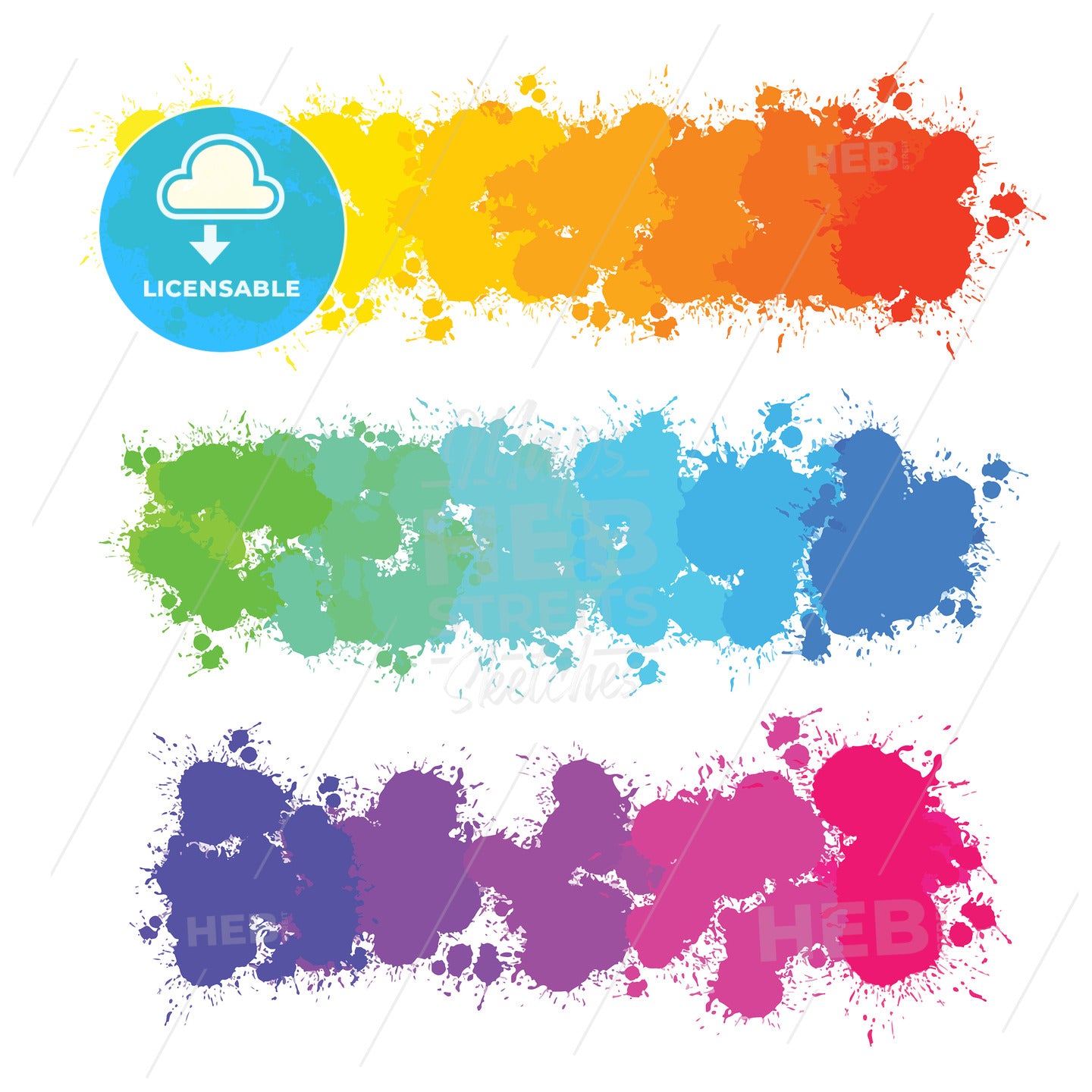colorful color splashes gradients – instant download