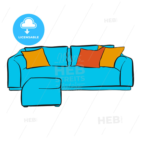 comfortable couch with two parts – instant download