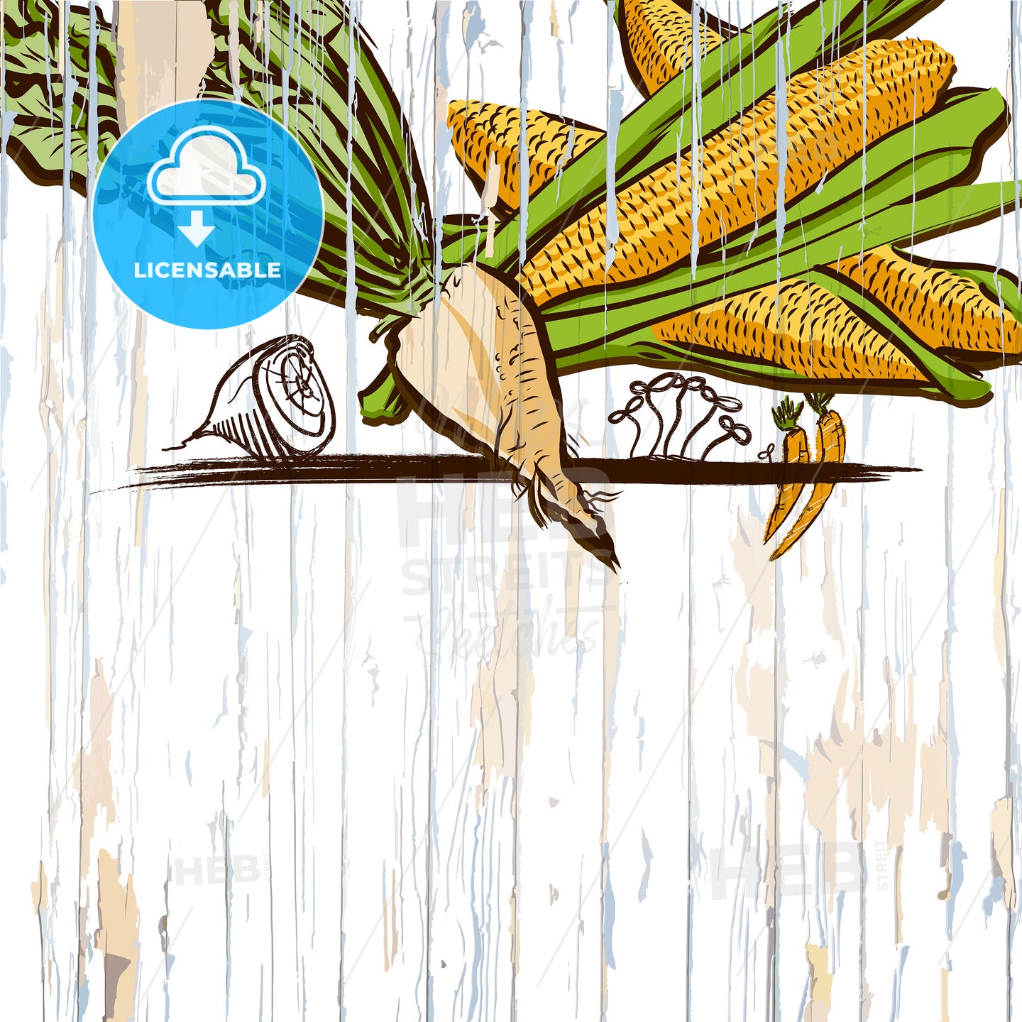corn on wood menu background – instant download
