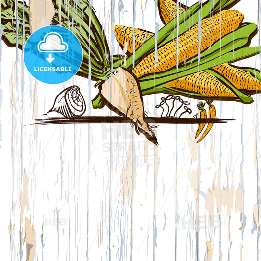 corn on wood menu background – instant download