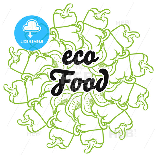 eco Food sign on background of Peppers – instant download