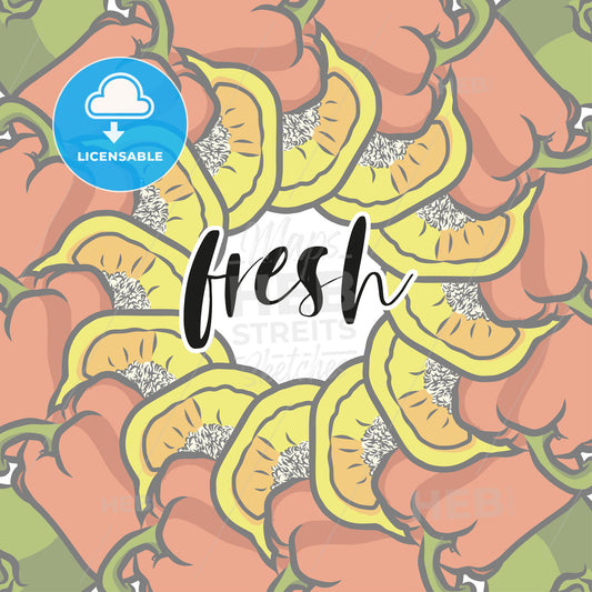 fresh lettering and Peppers arranged in a circle – instant download