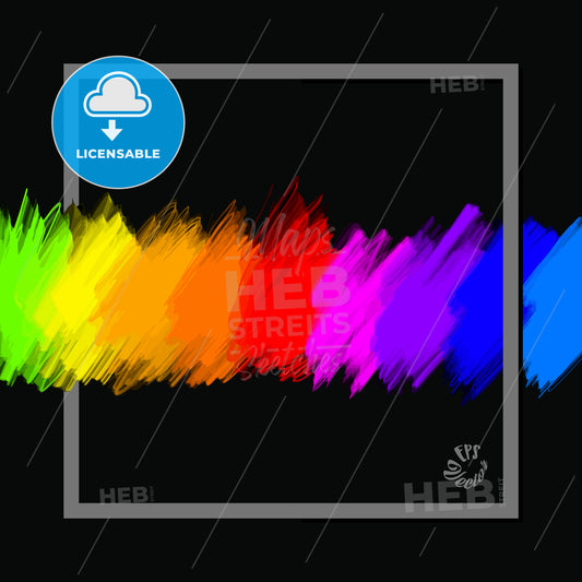 full spectrum colours banner with frame – instant download
