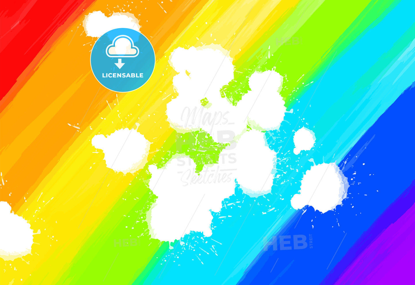 hand-drawn colorful rainbow – instant download